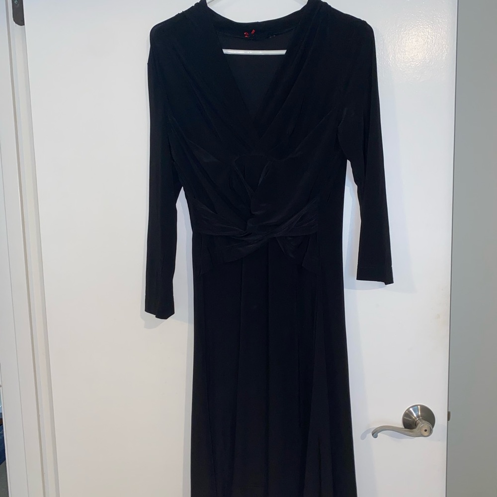 Black knee length 3/4 sleeve dress